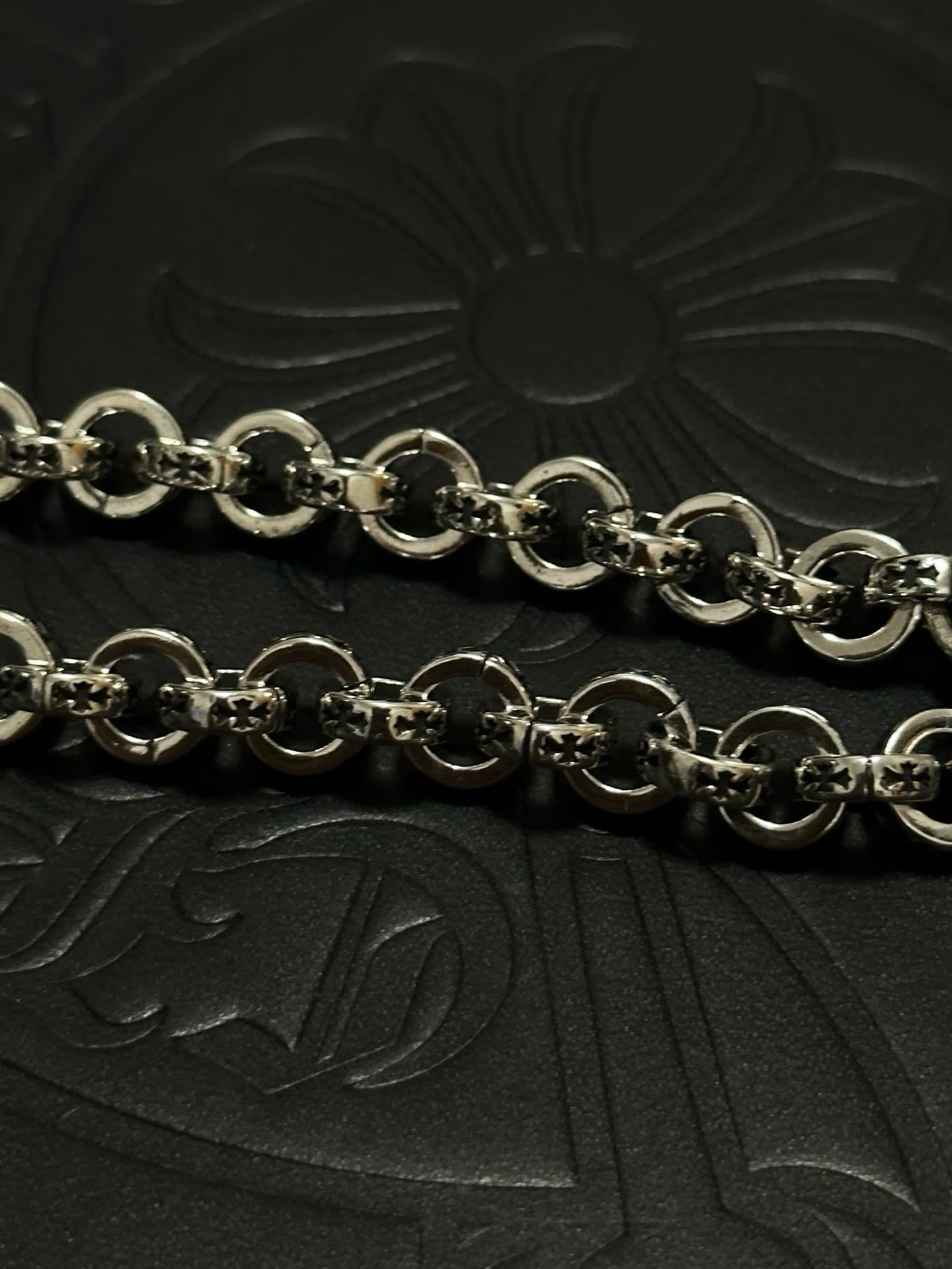 Chrome Hearts Silver Fleur-de-lis Charm Bracelet